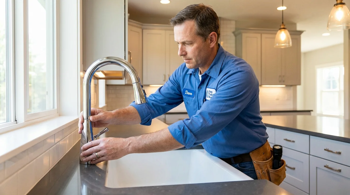 Kitchen faucet installation by Johns Plumbing LLC in Cedar Springs